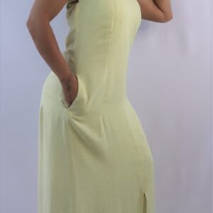 vestido amarelo manteiga