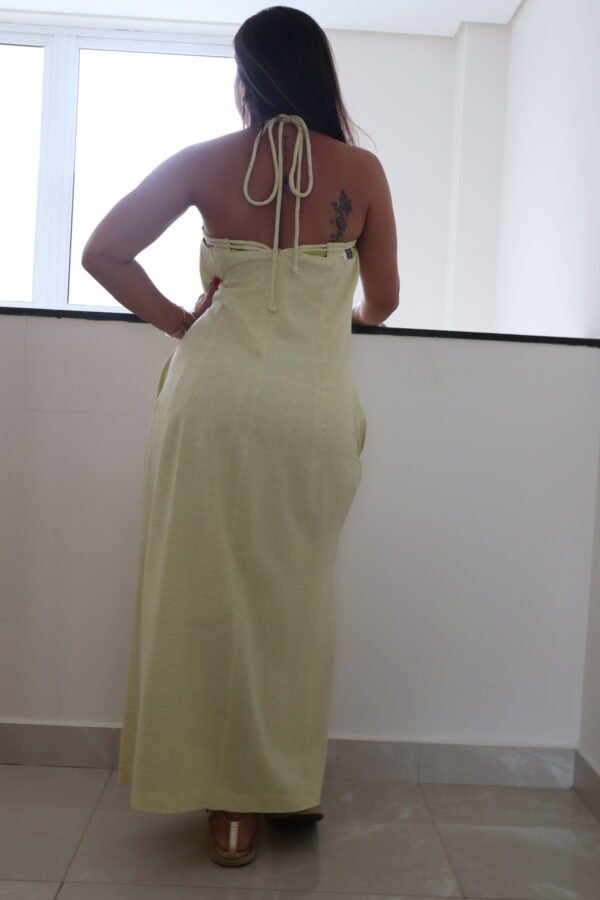 Vestido longo feminino com fenda - Image 3
